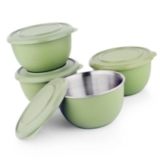 Microwave Safe Stainless Steel Plastic Coated Serving Bowl