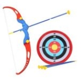 Plastic Archery Bow-Arrow Toy Set with Target Board